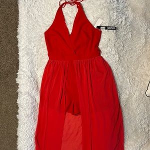 Long red maxi dress